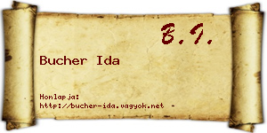 Bucher Ida névjegykártya